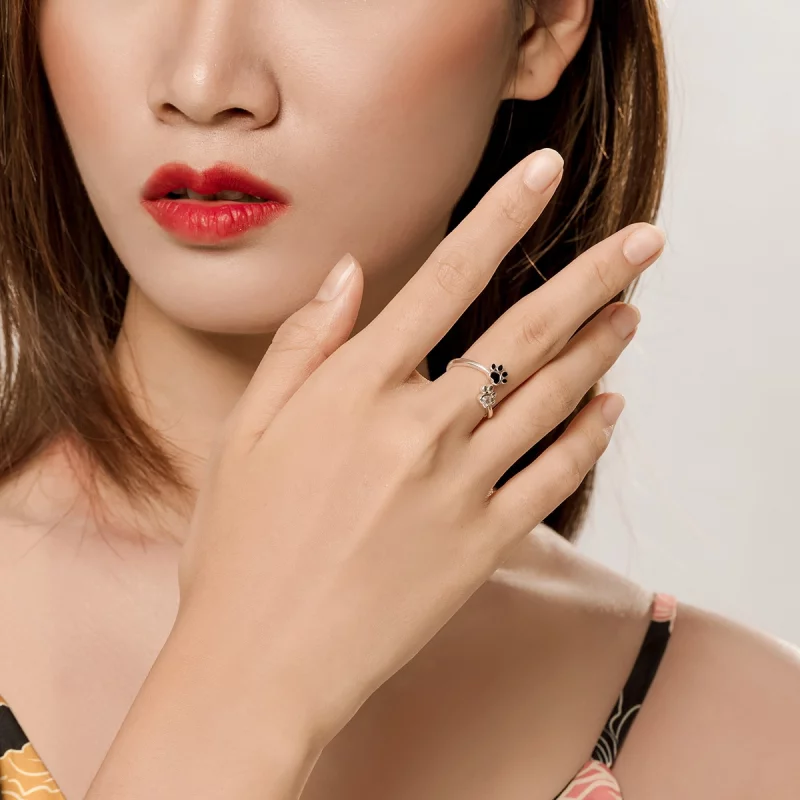 (image pour) Bague Ouverte Style PANDORA amitiés - SCR605 - Afficher 5