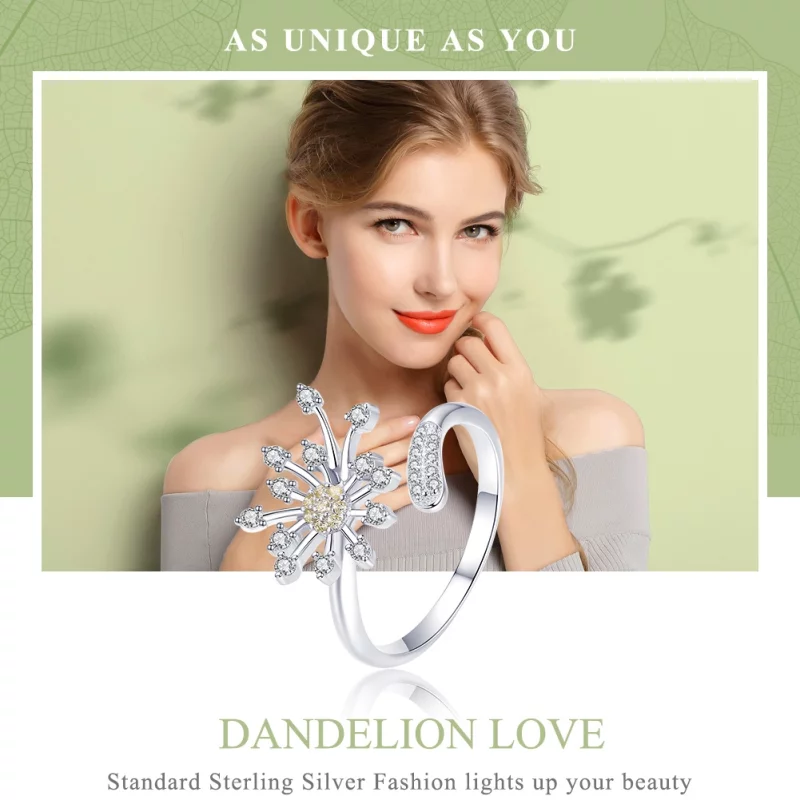 (image pour) Bague Ouverte Style PANDORA Amour de pissenlit - SCR471 - Afficher 2