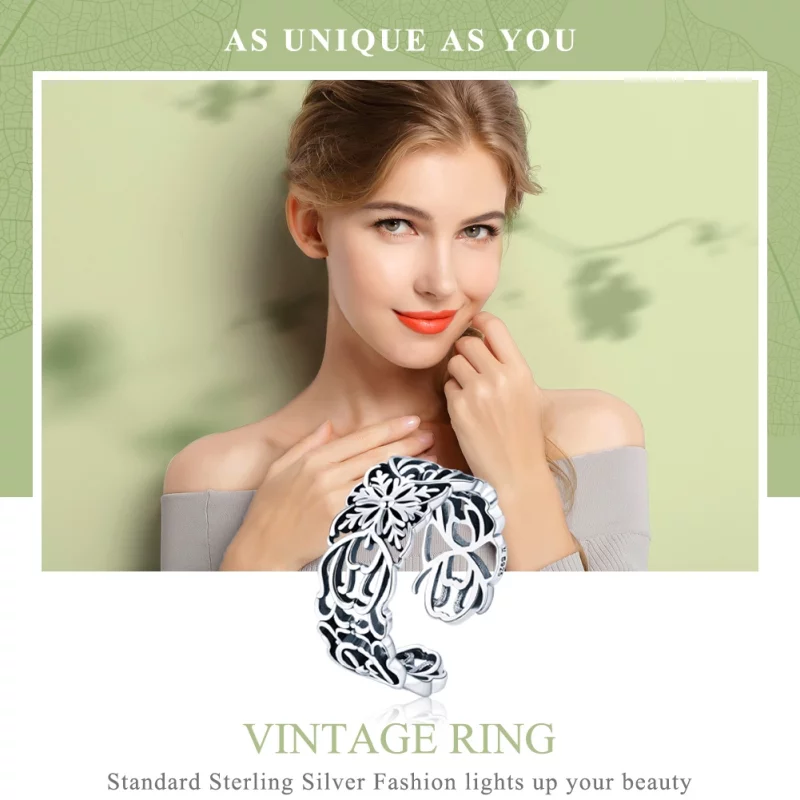 (image pour) Bague Ouverte Style PANDORA Ancien - SCR500 - Afficher 2