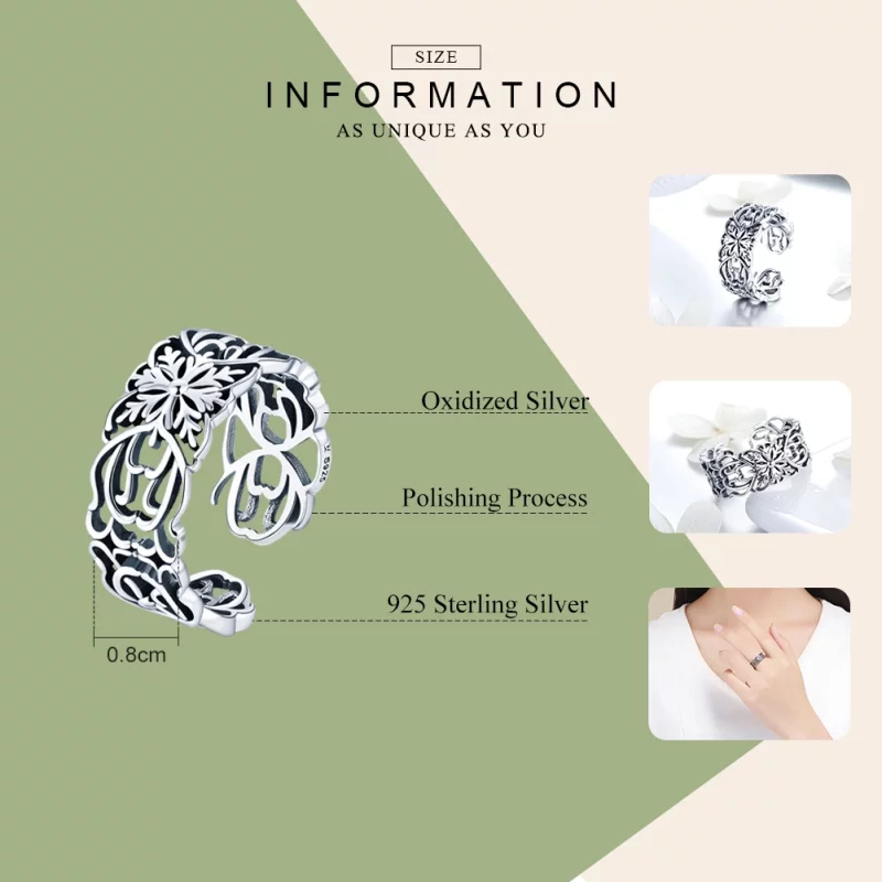 (image pour) Bague Ouverte Style PANDORA Ancien - SCR500 - Afficher 3