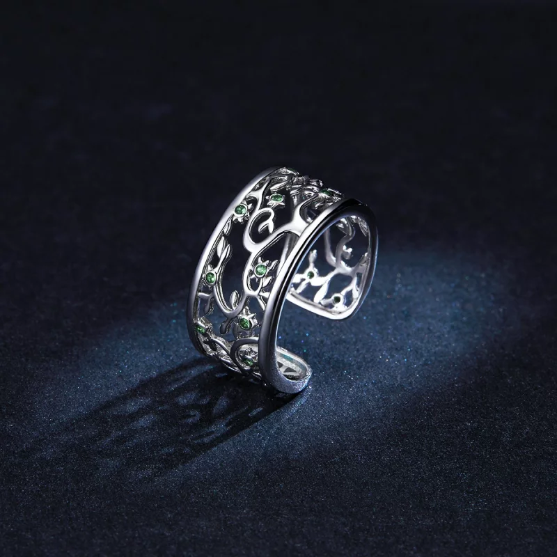 (image pour) Bague Ouverte Style PANDORA Arbre de la vie - BSR125 - Afficher 5