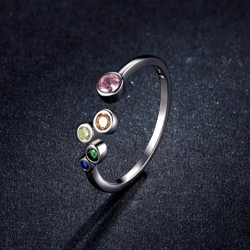 (image pour) Bague ouverte style Pandora avec bulles colorées - BSR149 - Afficher 5