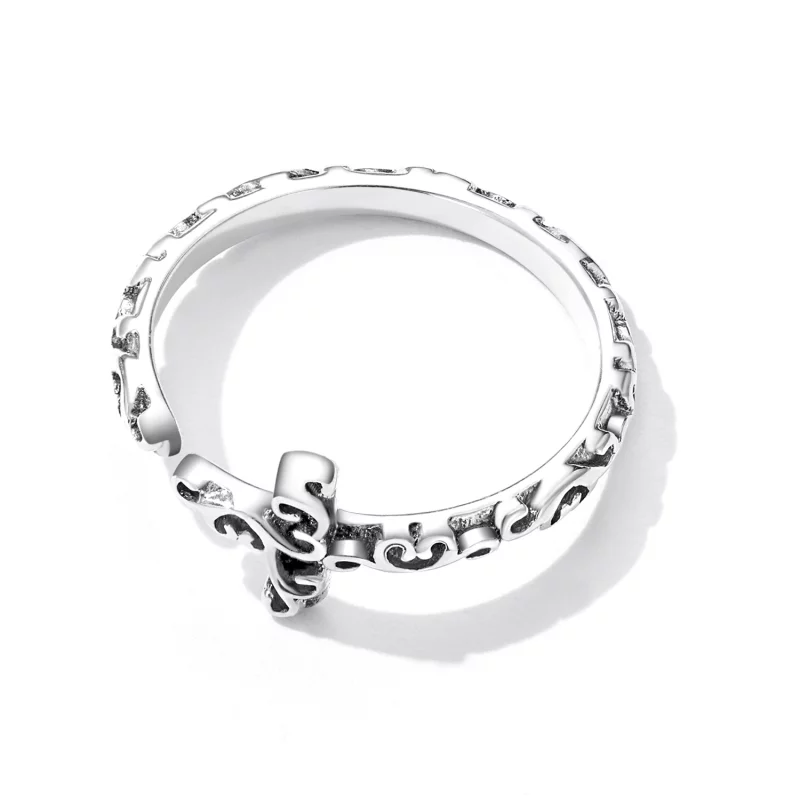 (image pour) Bague ouverte style Pandora avec croix vintage - VSR162 - Afficher 3