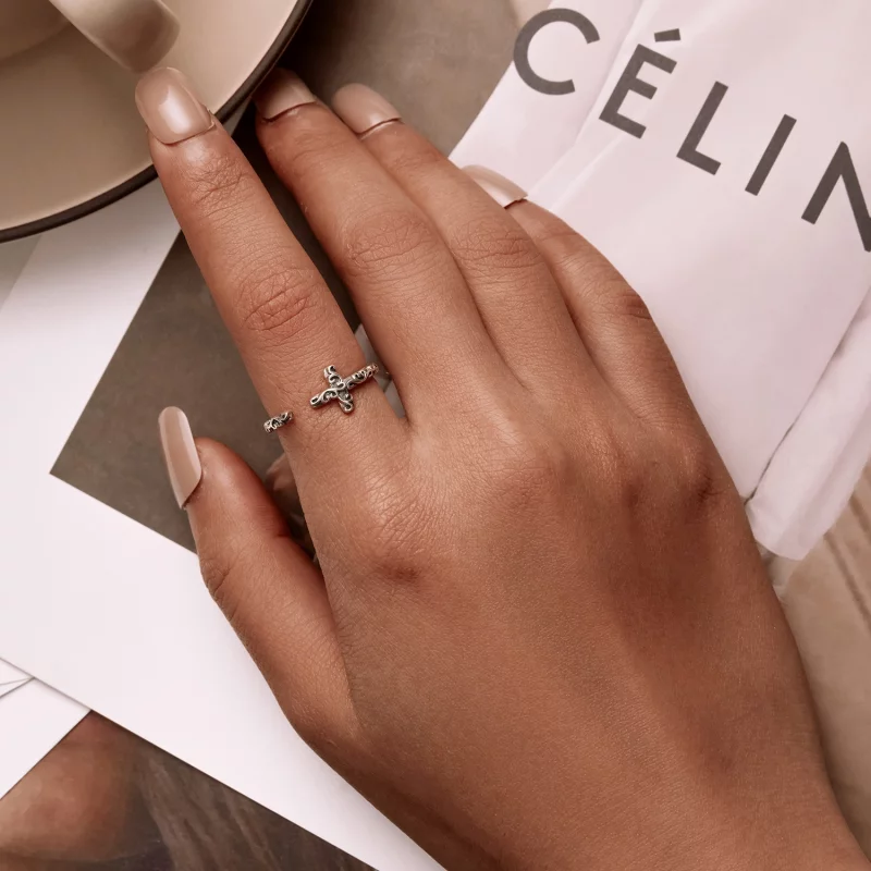 (image pour) Bague ouverte style Pandora avec croix vintage - VSR162 - Afficher 6