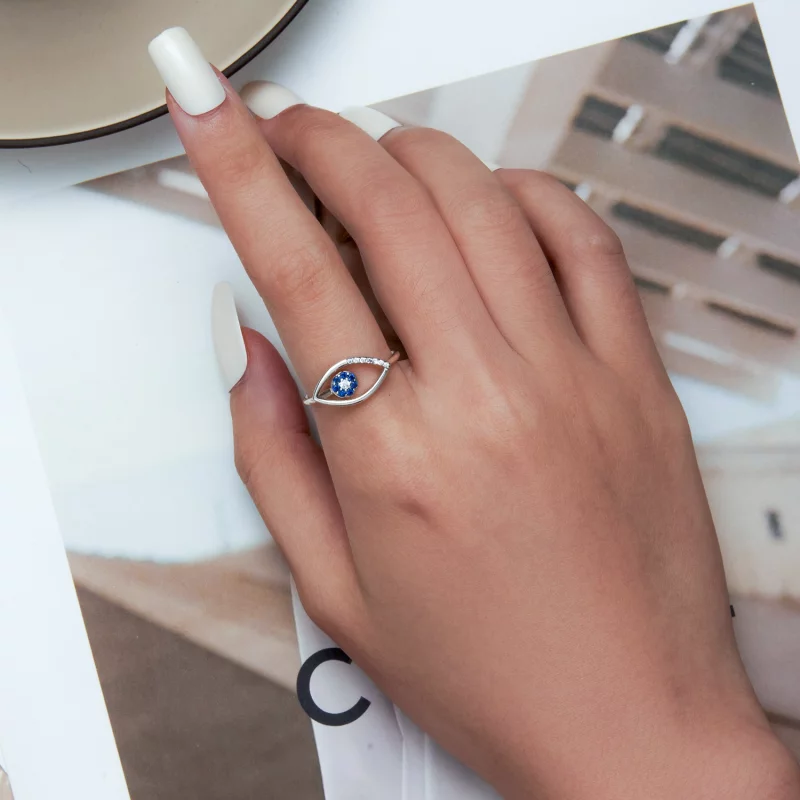 (image pour) Bague ouverte style Pandora avec œil du diable - SCR875 - Afficher 5