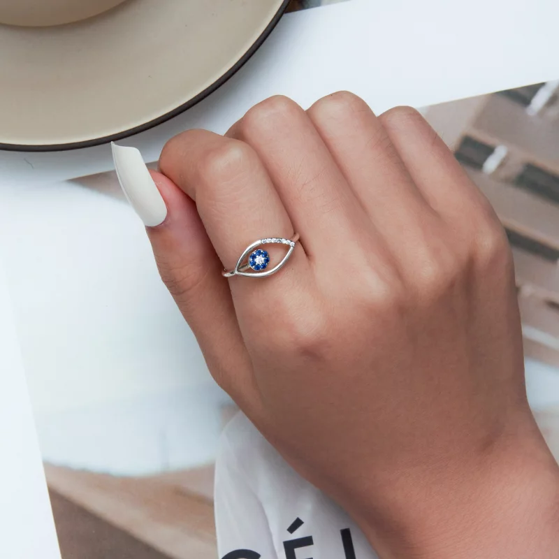 (image pour) Bague ouverte style Pandora avec œil du diable - SCR875 - Afficher 6
