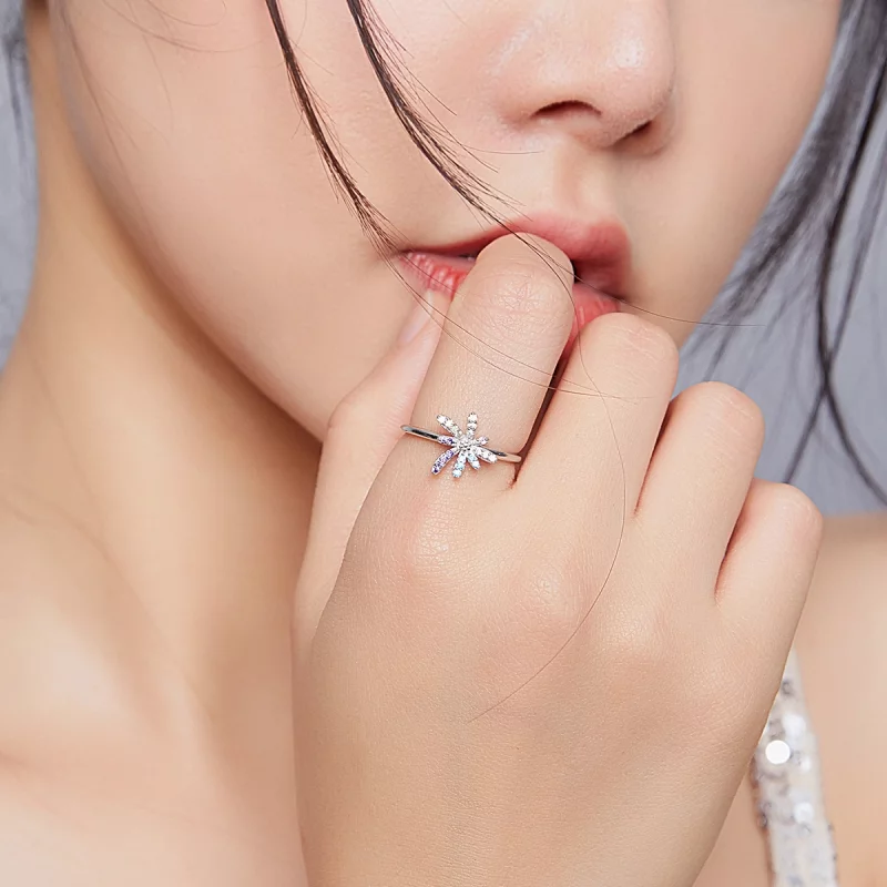 (image pour) Bague ouverte style Pandora avec motif de feux d'artifice - BSR120 - Afficher 8