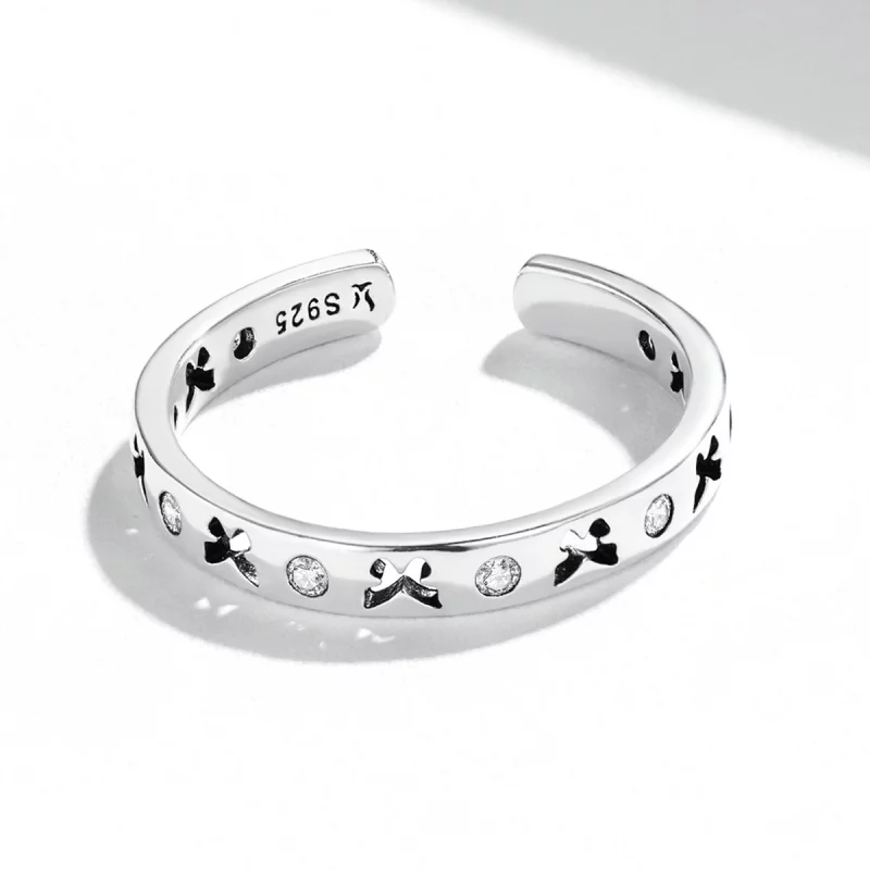 (image pour) Bague ouverte style Pandora avec papillon ajouré - SCR764 - Afficher 3