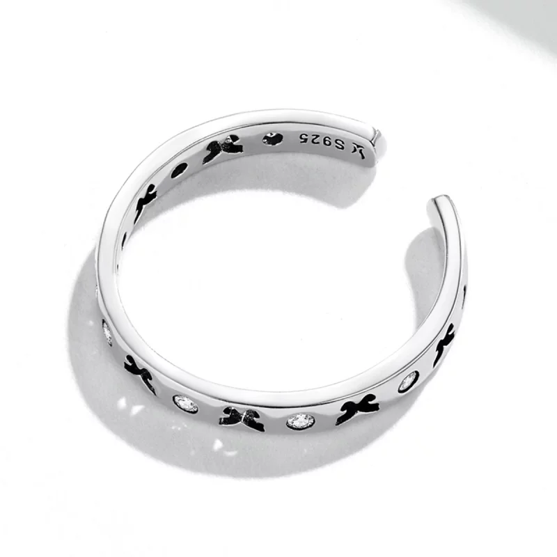 (image pour) Bague ouverte style Pandora avec papillon ajouré - SCR764 - Afficher 4
