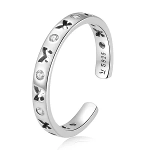 (image pour) Bague ouverte style Pandora avec papillon ajouré - SCR764