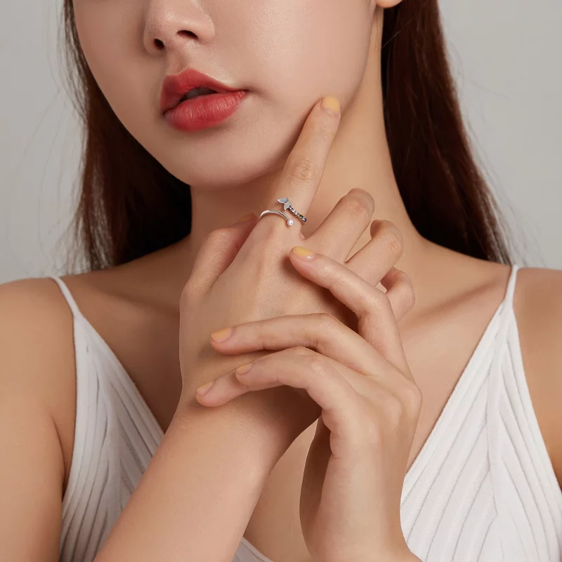 (image pour) Bague ouverte style Pandora avec papillon arc-en-ciel - SCR730 - Afficher 7