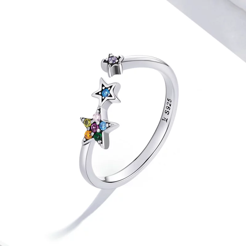 (image pour) Bague ouverte style Pandora avec étoile - SCR769 - Afficher 2