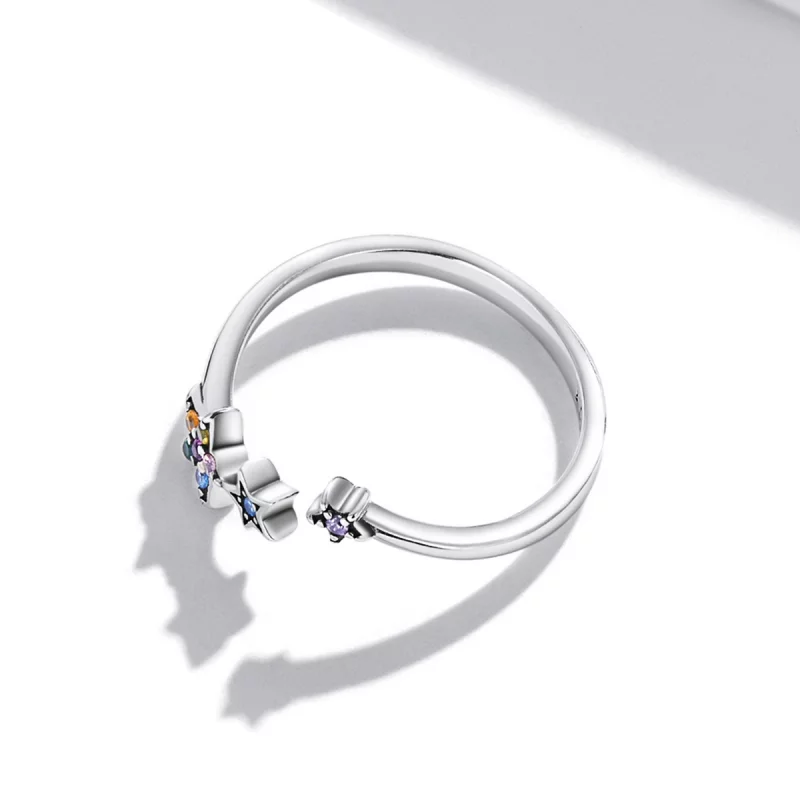 (image pour) Bague ouverte style Pandora avec étoile - SCR769 - Afficher 4