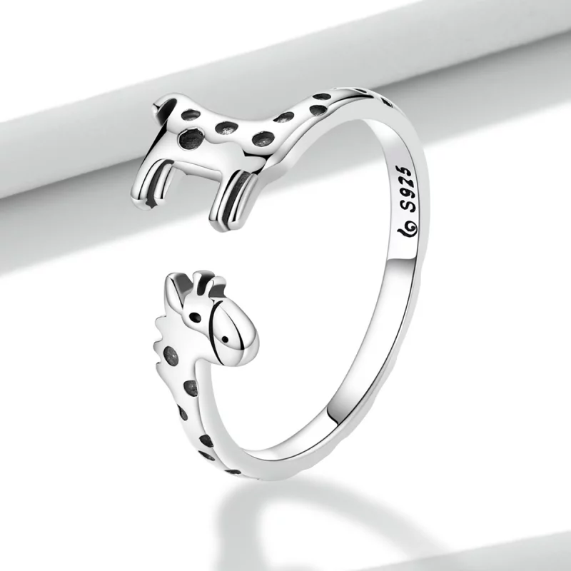 (image pour) Bague ouverte style Pandora avec une girafe - BSR228 - Afficher 2