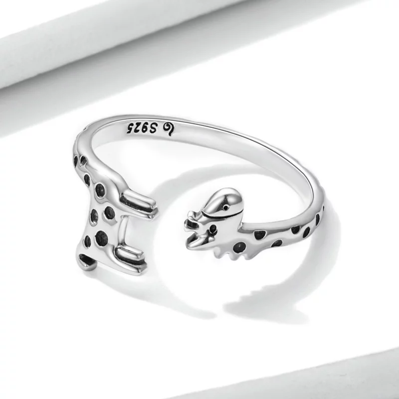 (image pour) Bague ouverte style Pandora avec une girafe - BSR228 - Afficher 3