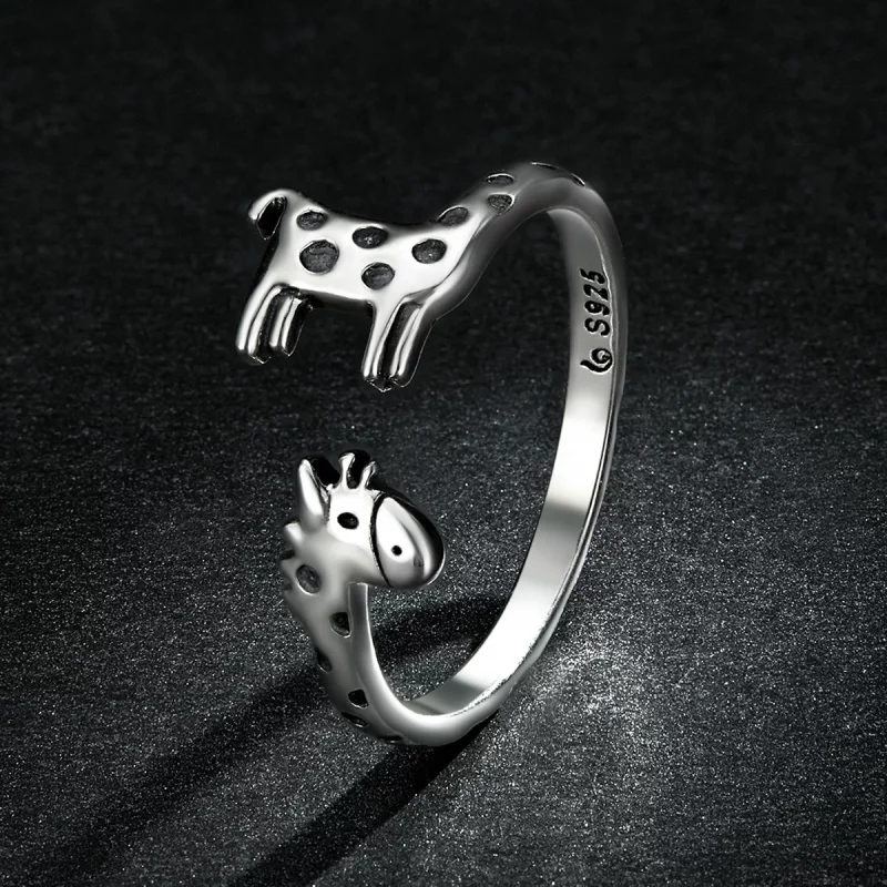 (image pour) Bague ouverte style Pandora avec une girafe - BSR228 - Afficher 5