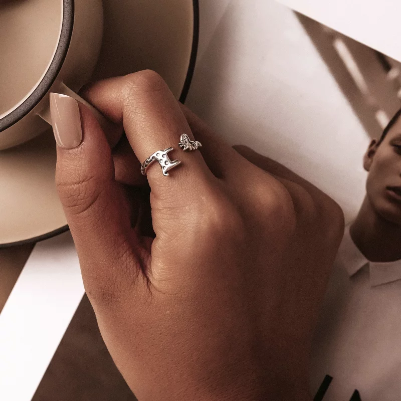(image pour) Bague ouverte style Pandora avec une girafe - BSR228 - Afficher 6