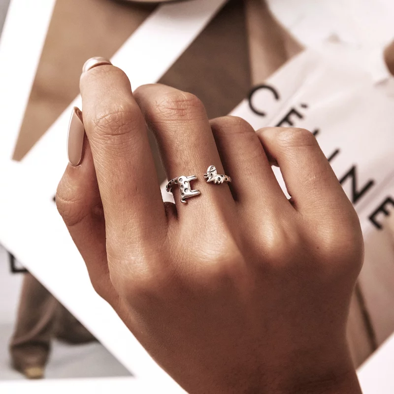 (image pour) Bague ouverte style Pandora avec une girafe - BSR228 - Afficher 8