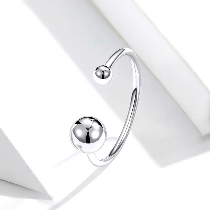 (image pour) Bague Ouverte Style PANDORA Boule d'argent - SCR575 - Afficher 2