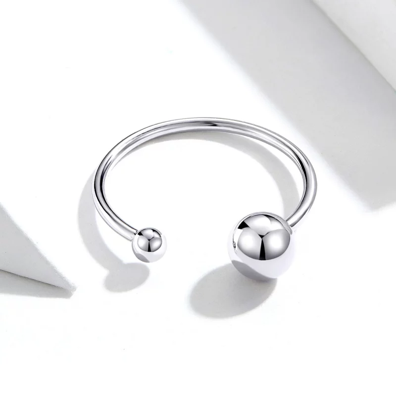 (image pour) Bague Ouverte Style PANDORA Boule d'argent - SCR575 - Afficher 4