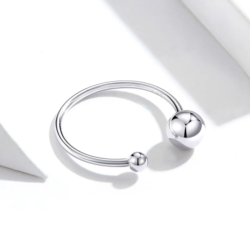 (image pour) Bague Ouverte Style PANDORA Boule d'argent - SCR575 - Afficher 5