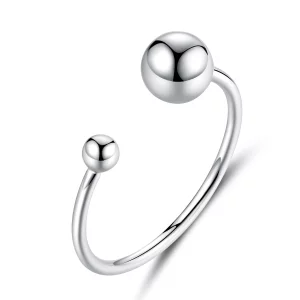 Bague Ouverte Style PANDORA Boule d'argent - SCR575 (image pour) Bague Ouverte Style PANDORA Boule d'argent - SCR575