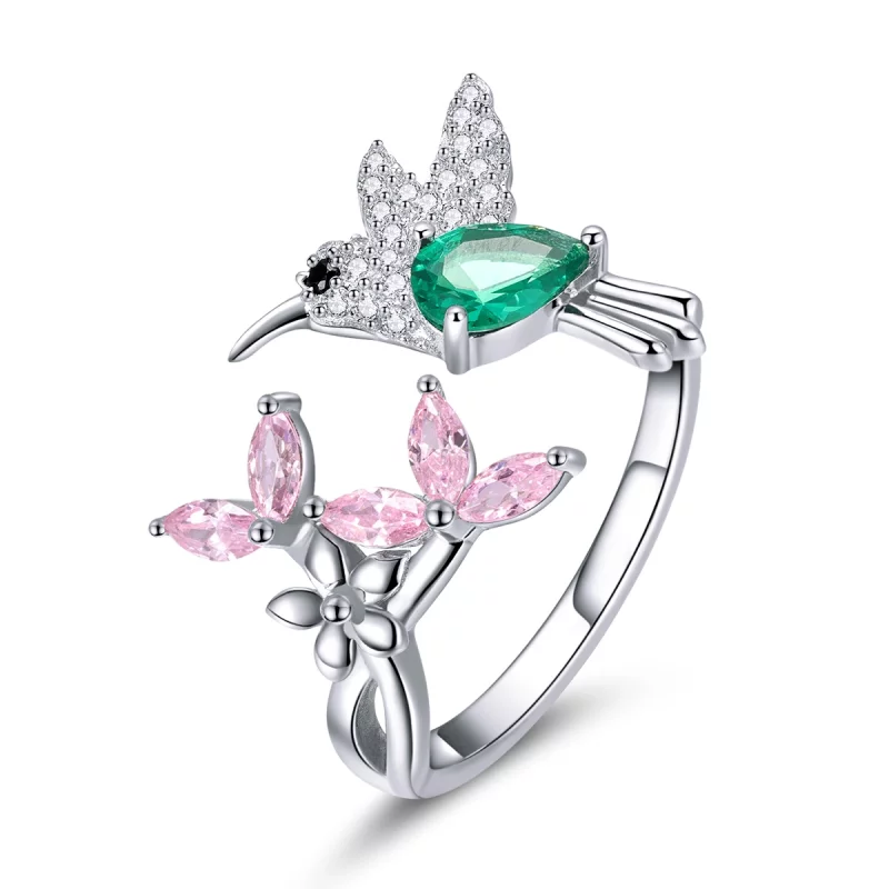 (image pour) Bague Ouverte Style PANDORA Cadeau de Colibri - BSR016 - Afficher 3