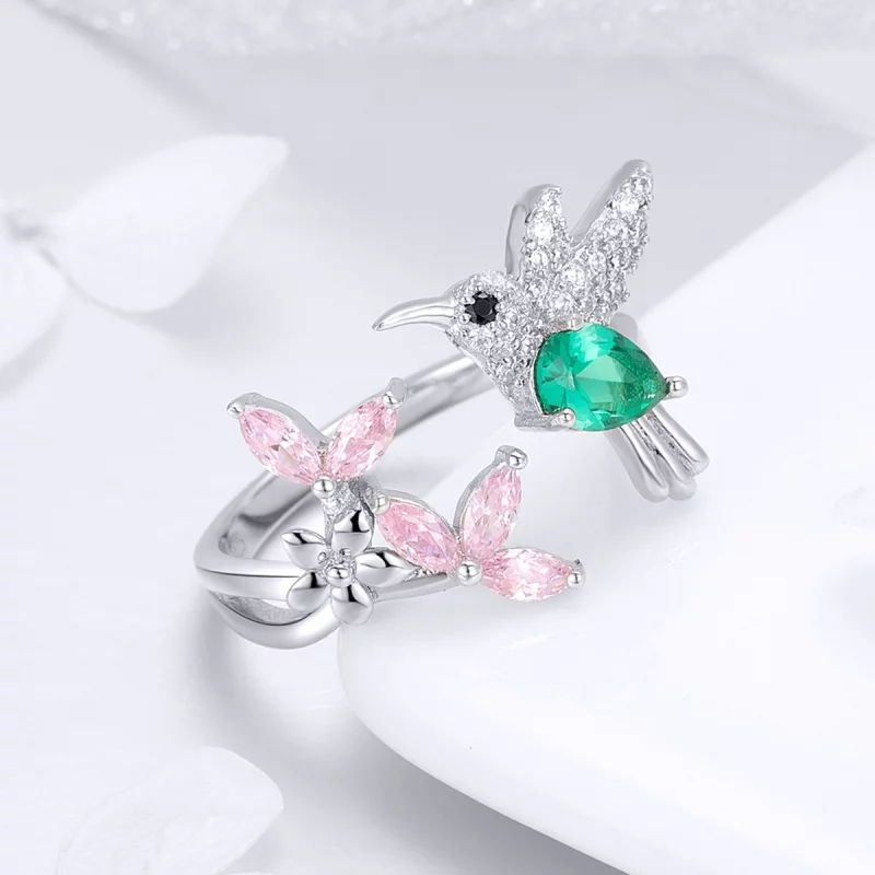 (image pour) Bague Ouverte Style PANDORA Cadeau de Colibri - BSR016 - Afficher 4