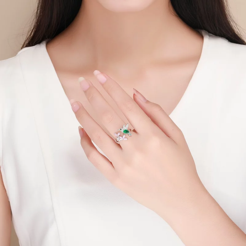 (image pour) Bague Ouverte Style PANDORA Cadeau de Colibri - BSR016 - Afficher 5