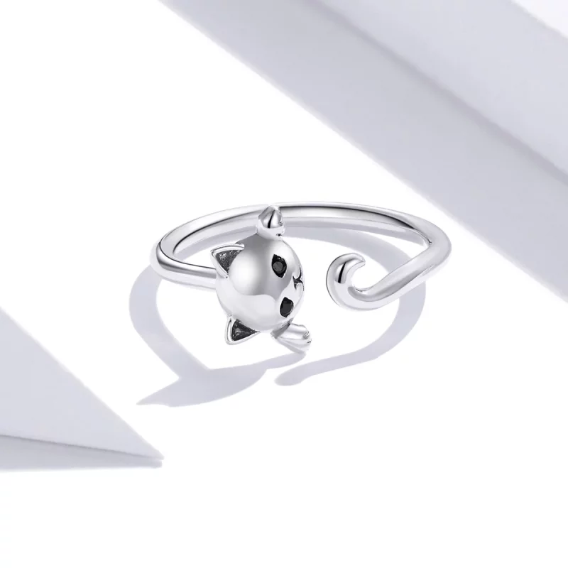 (image pour) Bague Ouverte Style PANDORA Chat mignon - SCR707 - Afficher 3