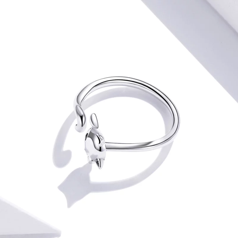 (image pour) Bague Ouverte Style PANDORA Chat mignon - SCR707 - Afficher 4