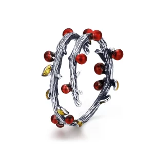 (image pour) Bague Ouverte Style PANDORA Couleurs d'automne - SCR442