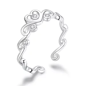 (image pour) Bague Ouverte Style PANDORA Couronne d'argent - BSR105