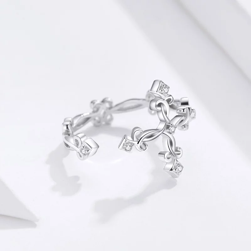 (image pour) Bague Ouverte Style PANDORA Croix - BSR041 - Afficher 5
