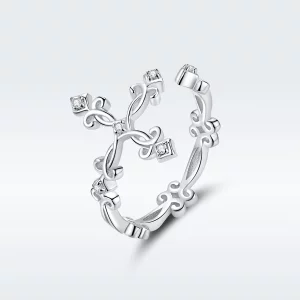 (image pour) Bague Ouverte Style PANDORA Croix - BSR041