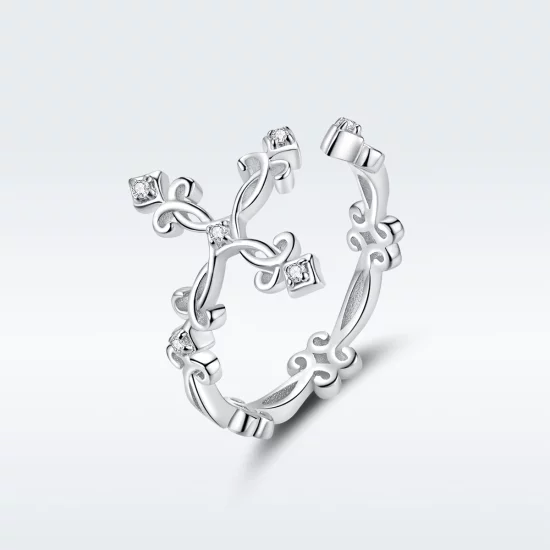 (image pour) Bague Ouverte Style PANDORA Croix - BSR041
