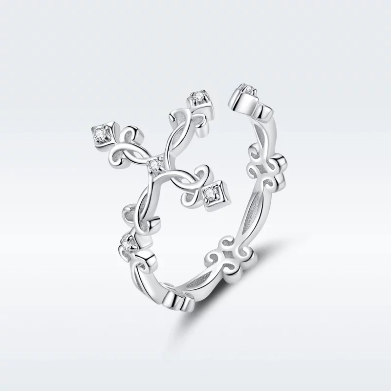 (image pour) Bague Ouverte Style PANDORA Croix - BSR041