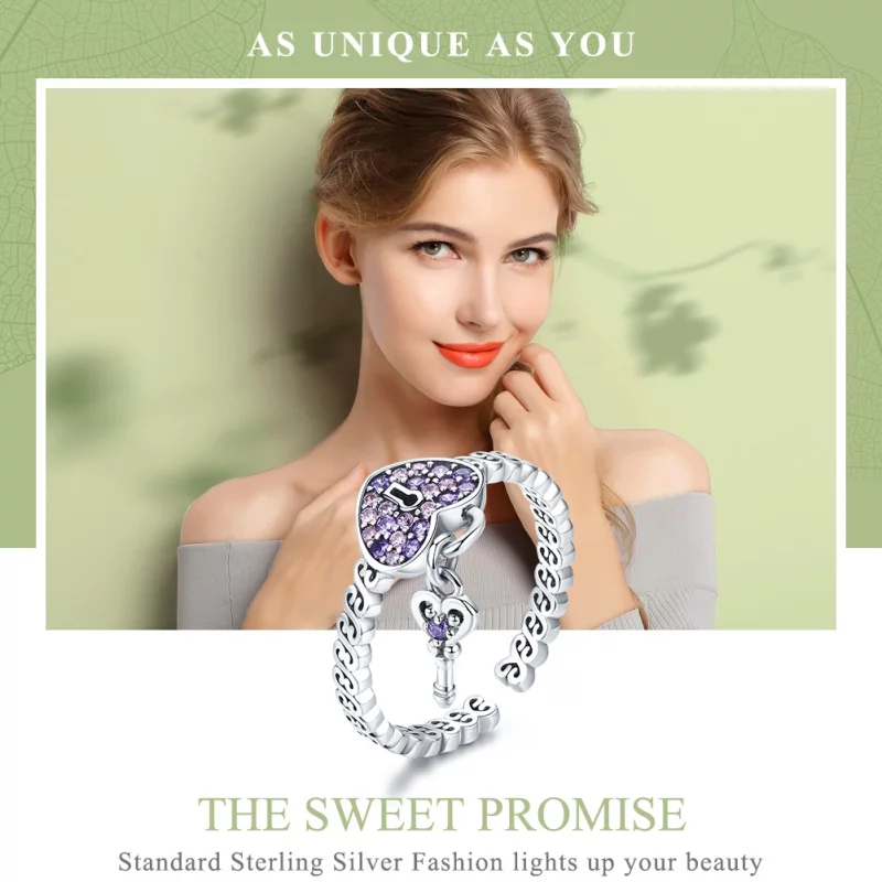 (image pour) Bague Ouverte Style PANDORA Douce promesse - SCR486 - Afficher 2