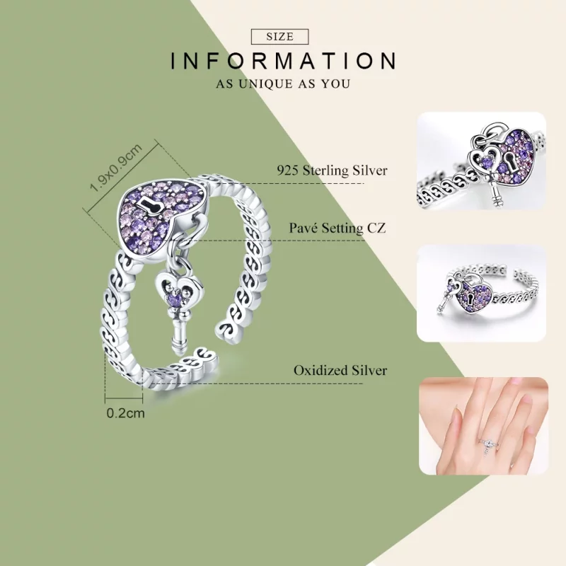 (image pour) Bague Ouverte Style PANDORA Douce promesse - SCR486 - Afficher 3