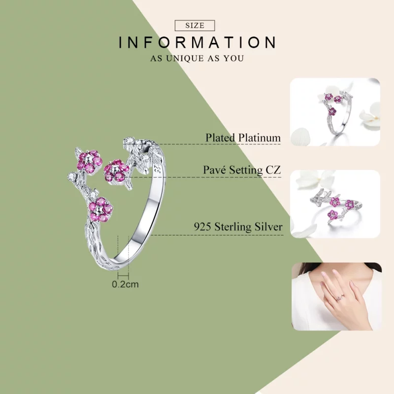 (image pour) Bague Ouverte Style PANDORA Douceur d'hiver - BSR022 - Afficher 7