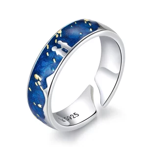 Bague Ouverte Style PANDORA Douche météorique - SCR609 (image pour) Bague Ouverte Style PANDORA Douche météorique - SCR609