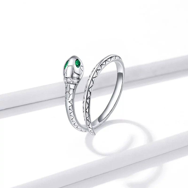 (image pour) Bague ouverte style Pandora en forme de serpent - BSR169 - Afficher 2
