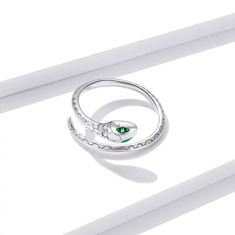 (image pour) Bague ouverte style Pandora en forme de serpent - BSR169 - Afficher 3