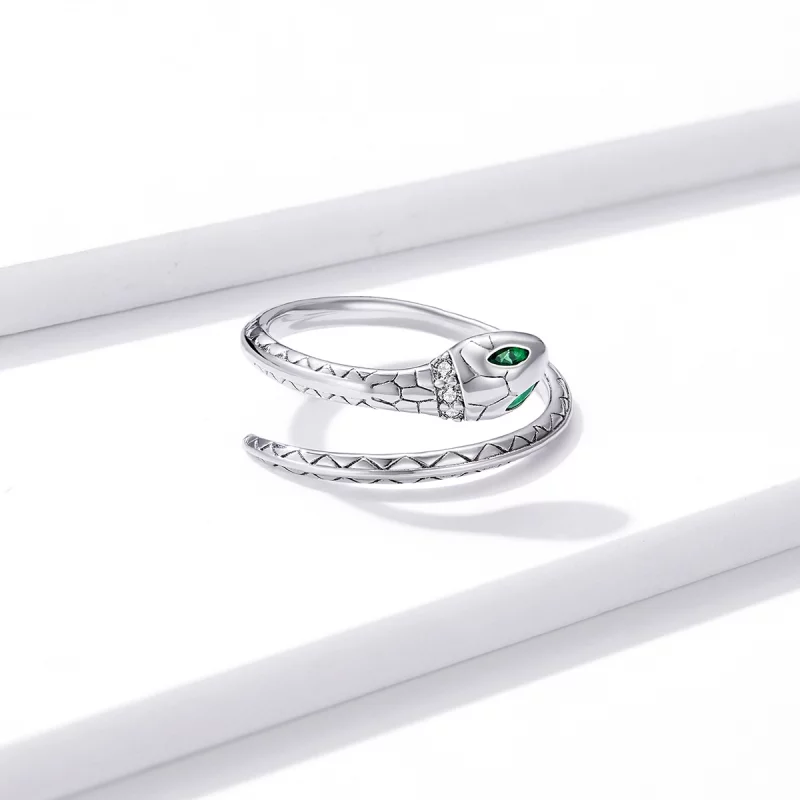 (image pour) Bague ouverte style Pandora en forme de serpent - BSR169 - Afficher 4