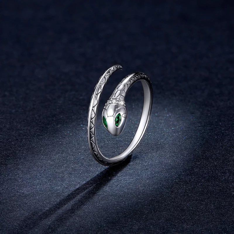 (image pour) Bague ouverte style Pandora en forme de serpent - BSR169 - Afficher 5