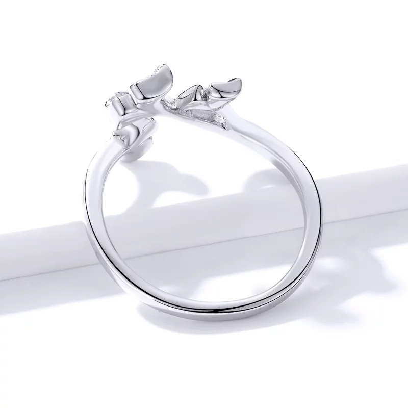 (image pour) Bague Ouverte Style PANDORA Feuille de Ginkgo - BSR097 - Afficher 4