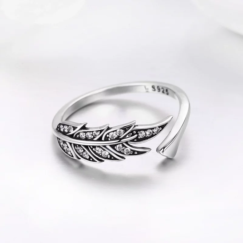 (image pour) Bague Ouverte Style PANDORA Feuilles magnifiques - SCR313 - Afficher 5