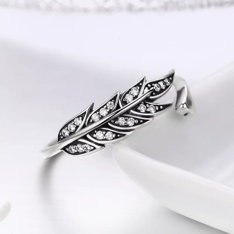 (image pour) Bague Ouverte Style PANDORA Feuilles magnifiques - SCR313 - Afficher 6