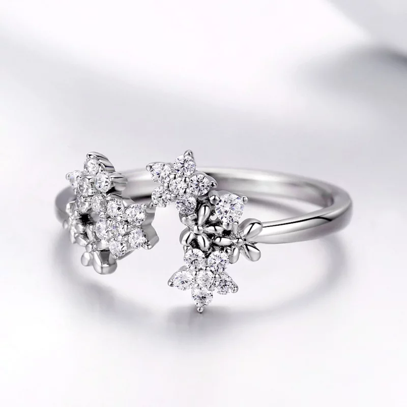 (image pour) Bague Ouverte Style PANDORA Gypsophile - BSR021 - Afficher 2