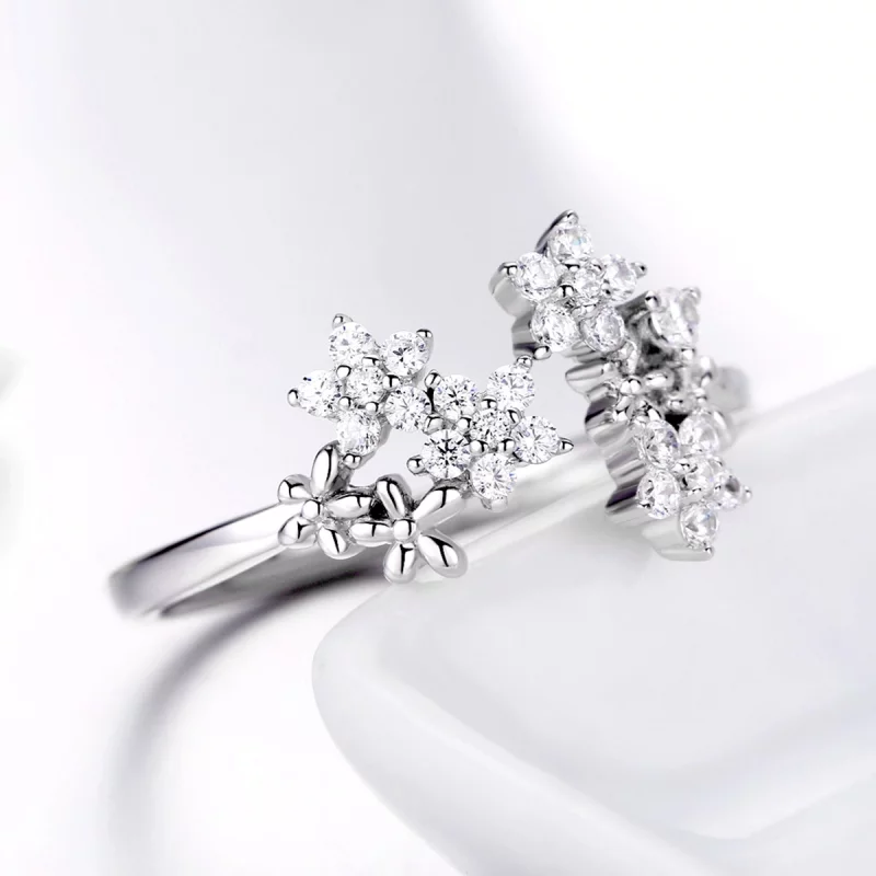 (image pour) Bague Ouverte Style PANDORA Gypsophile - BSR021 - Afficher 3